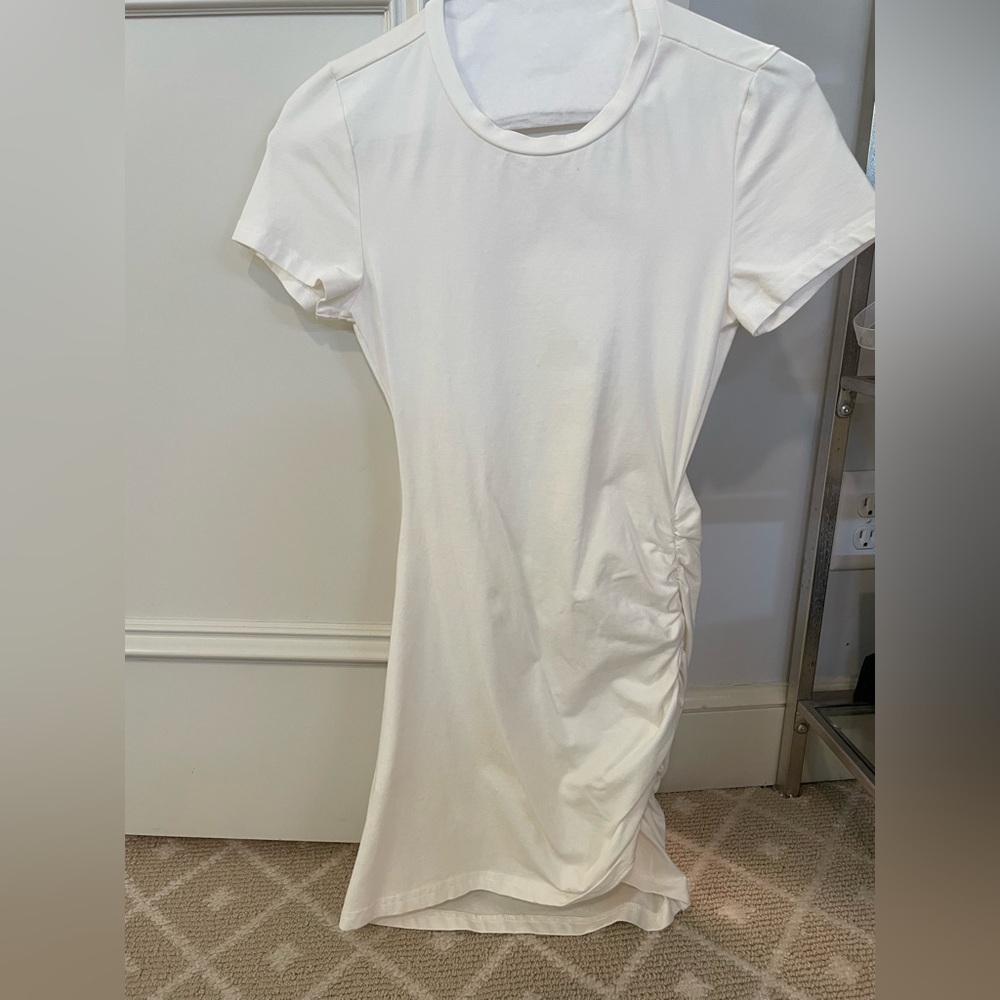 Super down XS white t-shirt dress